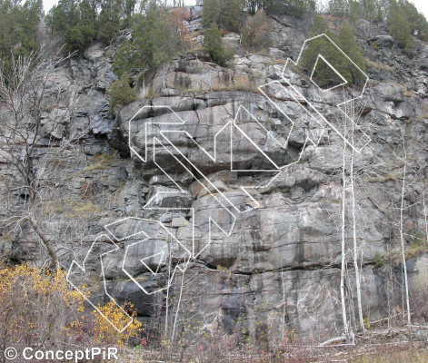 photo of Tension, 5.12b  at Le Nouveau Monde from Québec: Parois d'escalade du Saguenay