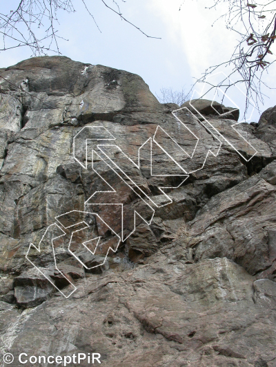 photo of PROJET OUVERT (Colgate total), 5.13d  at Le Parapluie from Québec: Parois d'escalade du Saguenay