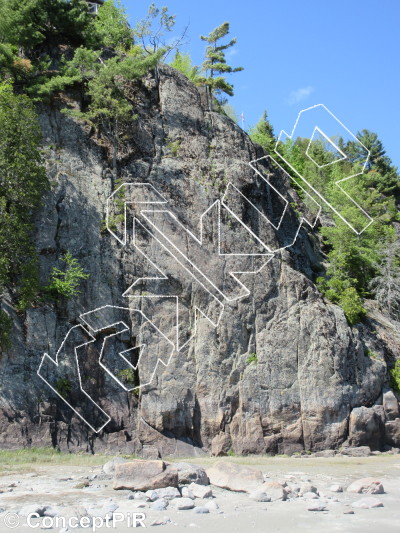 photo of Marsupilami, 5.8  at Le Petit Mur from Québec: Parois d'escalade du Saguenay