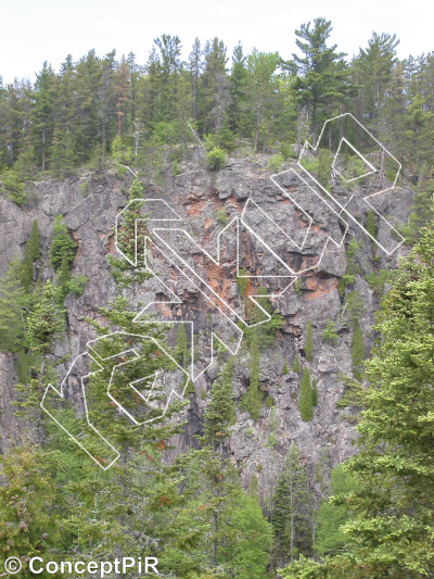 photo of L'Écroulante, 5.6  at Rivière Valin from Québec: Parois d'escalade du Saguenay