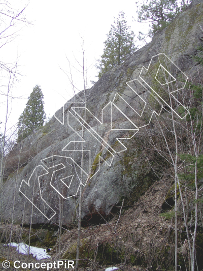 photo of La Fourche, 5.5  at Rivière Valin from Québec: Parois d'escalade du Saguenay