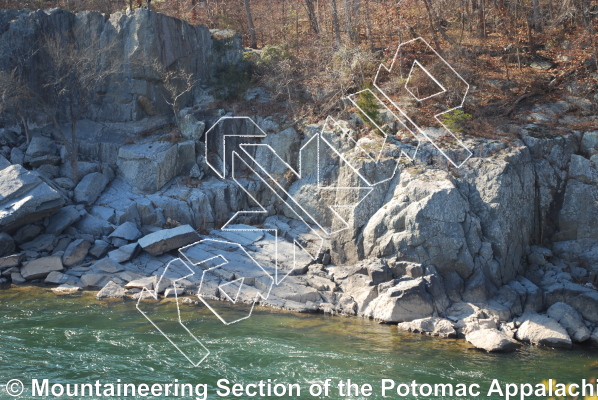 photo of P.V.O (Potomac Valley Overhang), 5.12-  at Aid Box from Great Falls of the Potomac