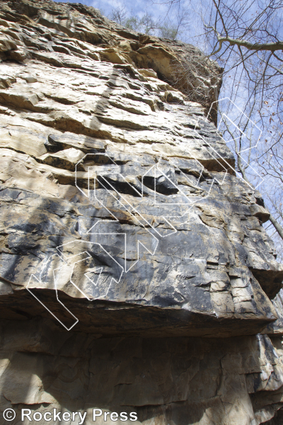 photo of Greed, 5.11d ★★★★★ at The Crime Buttress from Foster Falls