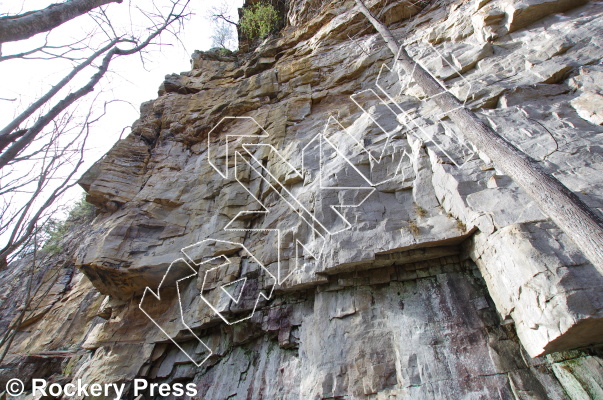 photo of The Acquittal, 5.11b/c ★★★★★ at The White Wall from Foster Falls