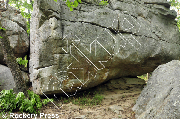 photo of Grab Me, V7 ★★ at Cadillac Thrills Boulders from Horse Pens 40 Bouldering