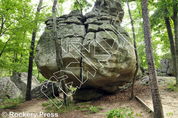 photo of The Process, V9 ★★ at Cadillac Thrills Boulders from Horse Pens 40 Bouldering