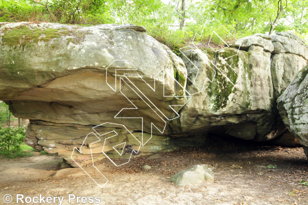 photo of Stingray, V9 ★★★ at Shelter Boulders from Horse Pens 40 Bouldering