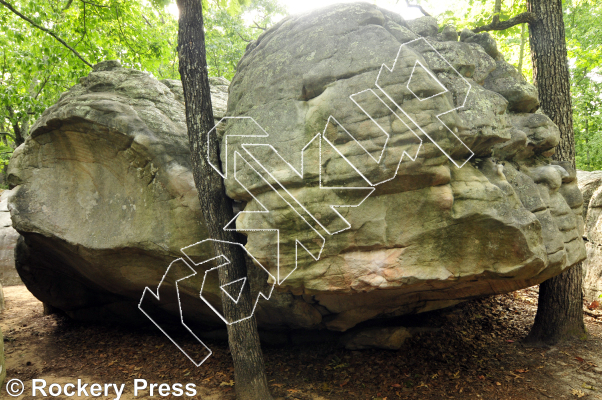photo of Mainline, V4 ★★ at The Flow Area from Horse Pens 40 Bouldering