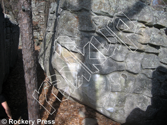 photo of Joke’s Over, V2  at Whiplash Boulders from Horse Pens 40 Bouldering