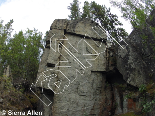 photo of Back to Building Blocks, V4 ★★ at Funny Bone Area from Yukon Bouldering
