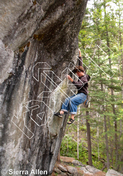 photo of Commitment, V2 ★★★ at The Commitment Boulder from Yukon Bouldering