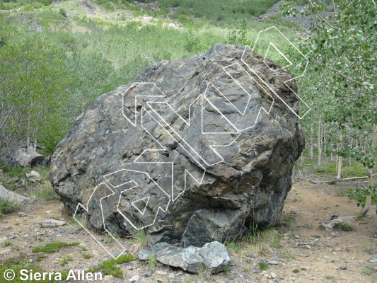 photo of Green Boulder Traverse, V0  at Green Boulder from Yukon Bouldering