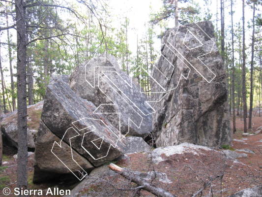 photo of Shreddies, V3 ★ at Rim Boulders from Yukon Bouldering