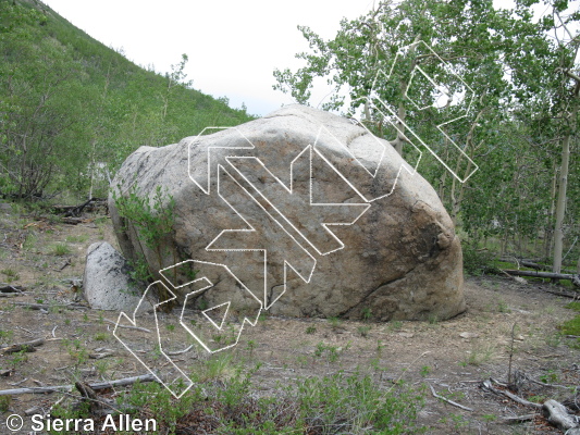 photo of Split Rock Traverse, V4 ★ at Split Rock from Yukon Bouldering