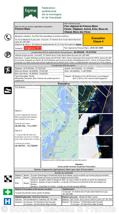 photo of Information Générale from Québec: Escalade Parc régional du Poisson Blanc