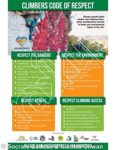 photo of Climber's Code of Conduct,   at Information (English) from Québec: Mont Rigaud