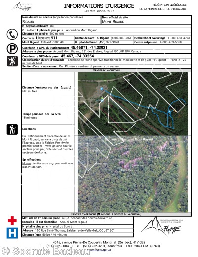 photo of Emergency Procedures,   at Information (English) from Québec: Mont Rigaud