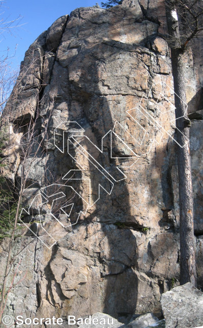 photo of Bob's Your Uncle, 5.11-  at Bob's Wall from Québec: Mont Rigaud