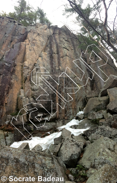 photo of Shish-Kebob, 5.6 ★★ at Bob's Wall from Québec: Mont Rigaud