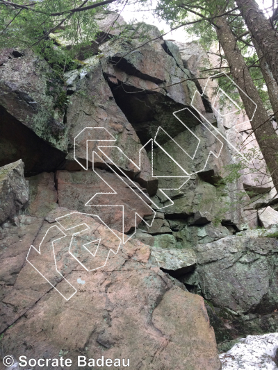 photo of Up Close and Personal, 5.11 ★★ at Hidden Wall from Québec: Mont Rigaud