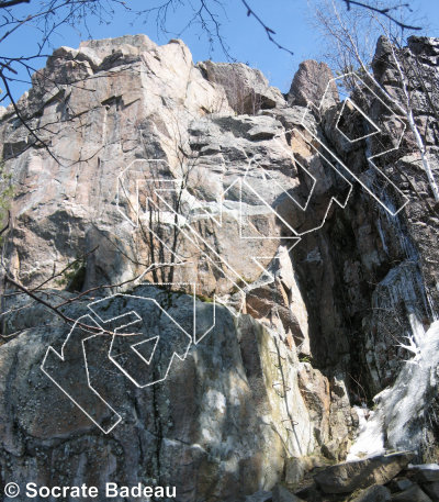 photo of Tremble Cleft, 5.9 ★ at Rebar Ledge from Québec: Mont Rigaud