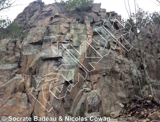 photo of The Corner, 5.8 ★★★ at Main Wall from Québec: Mont Rigaud