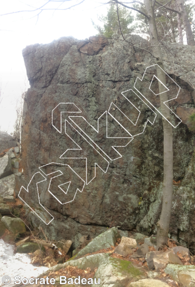 photo of Peter's Top Rope Problem (aka Vicious), 5.11+  at Beginner Wall (Top Rope Wall) from Québec: Mont Rigaud