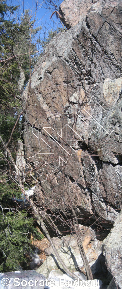photo of Red Dwarf, 5.11a ★★★ at Gully Area Right (Ice Age Wall) from Québec: Mont Rigaud