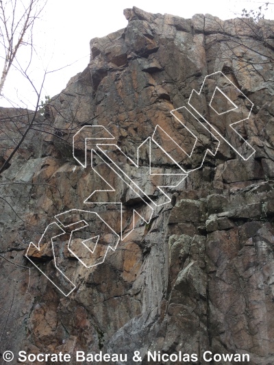 photo of Over the Edge, 5.11 ★ at STD Wall  from Québec: Mont Rigaud
