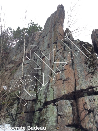 photo of Out of Tolerance, 5.10d/11a ★★★ at Top Wall from Québec: Mont Rigaud