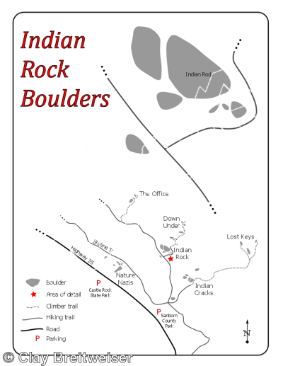 photo of Bottomless Crack, V1 ★ at Indian Rock Boulders from Castle Rock Bouldering