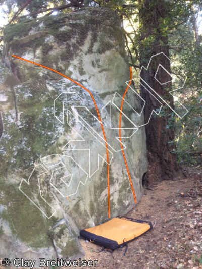photo of Stretch Armstrong, V4  at Tree In The Wall Boulder from Castle Rock Bouldering