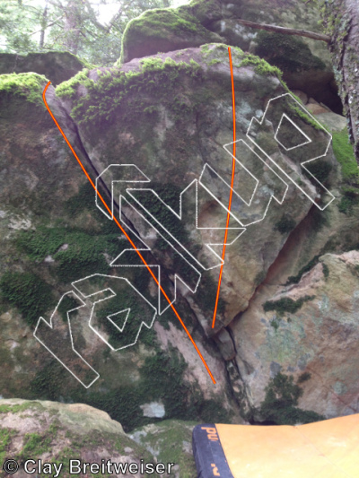 photo of Diamond Crack, V1 ★★ at Upper Biddles from Castle Rock Bouldering