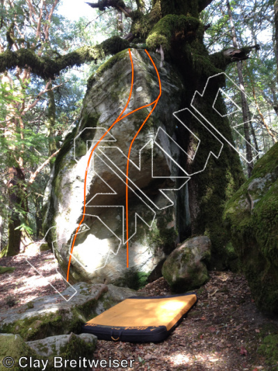photo of The E.R. Experience, V6+ ★★★★ at X-mas Tree Farm Boulders from Castle Rock Bouldering