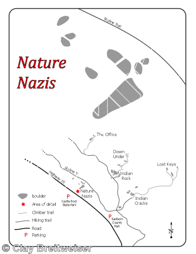 photo of V0 Arete, V0 ★ at Nature Nazi Boulders from Castle Rock Bouldering