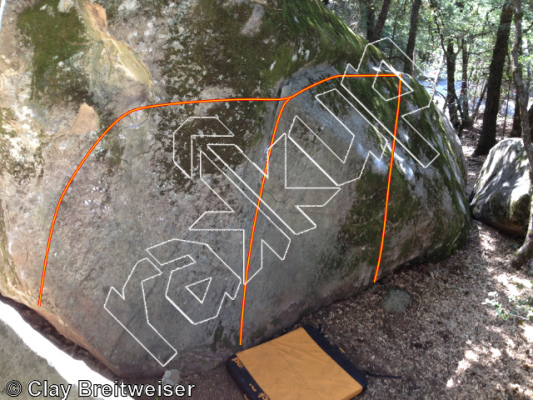 photo of Lieback Flake Traverse, V0 ★★ at Nature Nazi Boulders from Castle Rock Bouldering