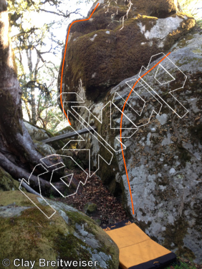 photo of Pocket Route, V1 ★★★ at Road Kill Rock from Castle Rock Bouldering