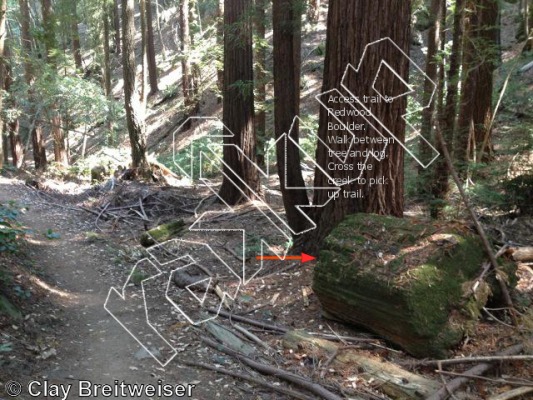 photo of Redwood Sit Down, V0 ★★ at Redwood Boulder from Castle Rock Bouldering