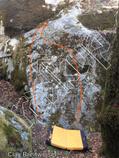 photo of Fence Post Arete, V2 ★★ at Road Kill Rock from Castle Rock Bouldering