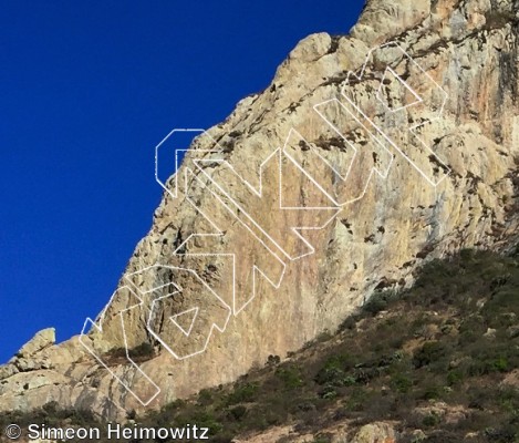 photo of Bernalina, 5.8- ★★★★ at Bernalina Wall from Mexico: Peña de Bernal