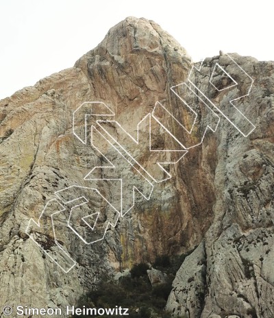 photo of Cadena Nebular, 5.11b  at Gondwana Wall from Mexico: Peña de Bernal