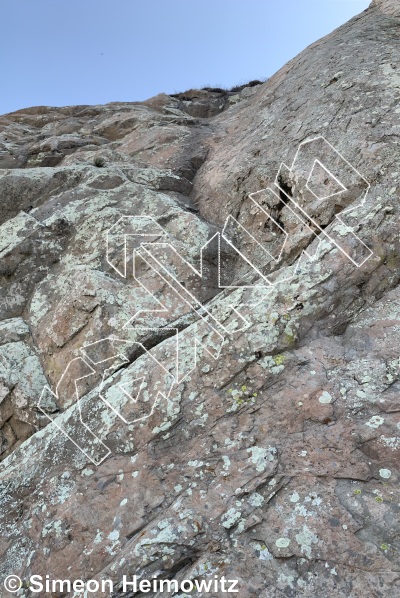 photo of Wings of the Wind (Ground View),   at La Peña Gorda Buttress from Mexico: Peña de Bernal