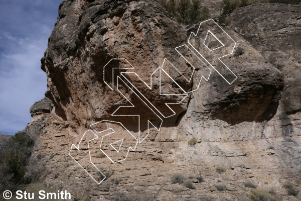 photo of White Noise, 5.12c ★★★ at Beer Garden from Last Chance Canyon NM