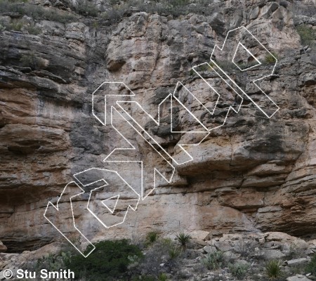 photo of Eternal Sunshine, 5.12a ★★★ at Solstice Cave from Last Chance Canyon NM