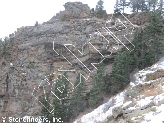 photo of Aftermath Crag from Clear Creek Canyon