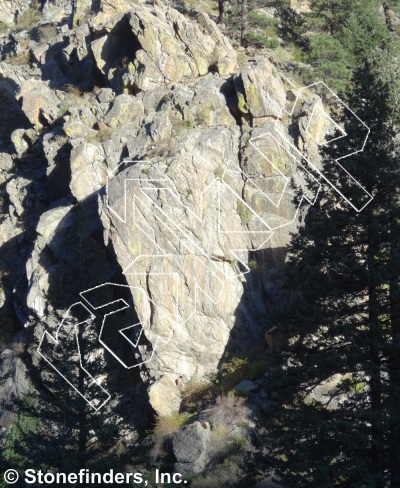 photo of The Shaft, 5.11b ★ at Bionic Crag from Clear Creek Canyon