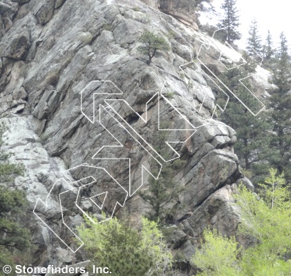 photo of Waffle House, 5.10d ★★ at Breakfast Cliff from Clear Creek Canyon