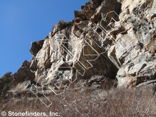 photo of Area 51, 5.11d ★★ at Conspiracy Cliff from Clear Creek Canyon