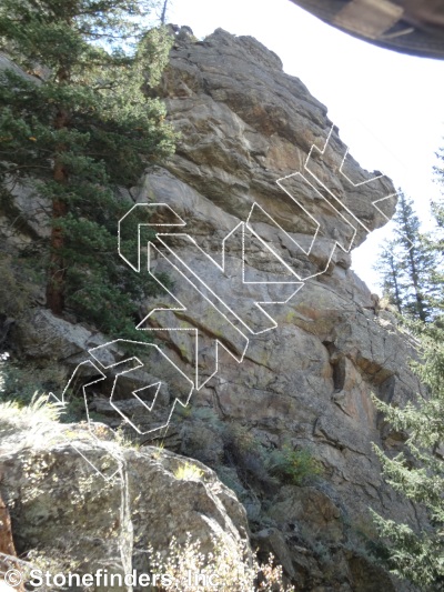 photo of Monkey Bars, 5.12b ★★★ at Monkey House from Clear Creek Canyon