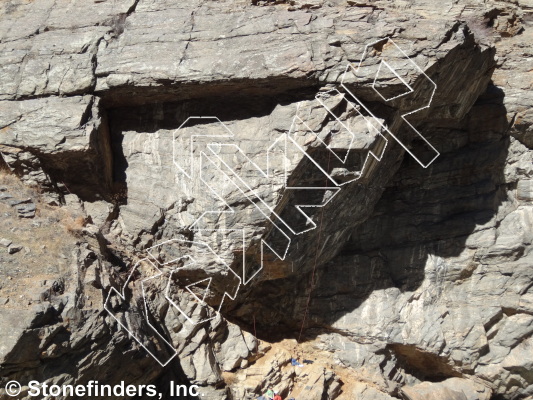 photo of Sonic Vibrations Variations, 5.14b ★★ at New River Wall from Clear Creek Canyon